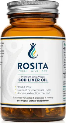 Immagine prodotto di Rosita Extra Virgin Cod Liver Oil, Olio extravergine di fegato di merluzzo, 90 capsule softgel