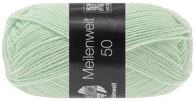Produktbild von Lana Grossa MEILENWEIT 50 g UNI 4-fach Sockenwolle mit 80 % Schurwolle 210 m Farbe 1428 - Mint