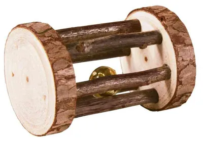 Produktbild von TRIXIE Spielrolle mit Schelle, Rindenholz, Ø 5 x 7 cm