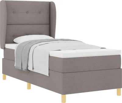 Produktbild von Boxspringbett mit Matratze Taupe 200 x 100 cm Stoff