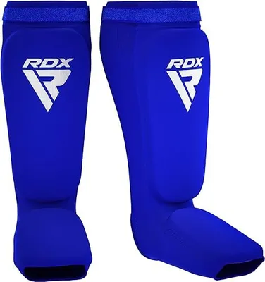 Produktbild von RDX Schienbeinschoner Kickboxen, Schienbeinschützer Thaiboxen Kampfsport Muay Thai MMA Spannschützer, Schienbeinschutz Polster Shin Guard Sparring, Herren Damen Fußschutz Kick Boxing Ausrüstung