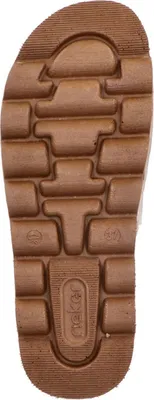 Produktbild von Rieker Damen Pantolette Klettverschluss Wellenform weich Kork Textil V8763, Größe:41 EU, Farbe:Beige