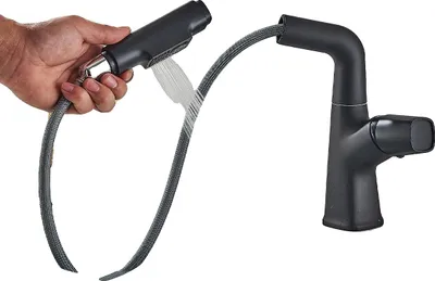 Imagen del producto de Grifo de lavabo, con función de extracción, rotación de 360°, color mate, color mate
