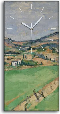 Produktbild von Wanduhr Bürouhr Leinwand Bild Geräuschlos 30x60 In Richtung Mont Sainte Victoire - weiße Hände
