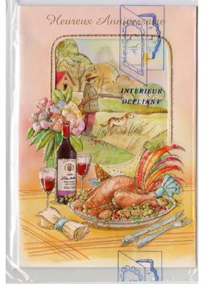 Image de Carte joyeux anniversaire produit du terroir + enveloppe - carterie paysage - dessin - adulte - homme - femme (76)