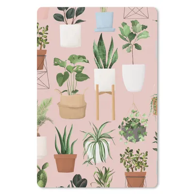 Produktbild von MuchoWow® Mauspad Mousepad Pflanzen - Blumentopf - Rosa 18x27 cm - Mousepads - Maus Mat - Pad - Mausunterlage