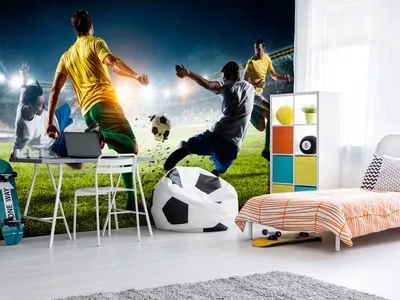 Produktbild von Vlies Fototapete Fussball 400x280 cm Tapeten Wandtapete XXL Fußball für Kinder i-B-0051-a-a