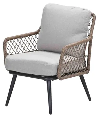 Produktbild von Garden Impressions Allasio Lounge Sessel - carbon black - Seil natural - desert sand