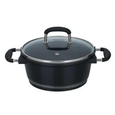 Produktbild von 2x Alpina Aluguss Topf D20xH9,5cm Profi Kochen Küche Töpfe 2er Set
