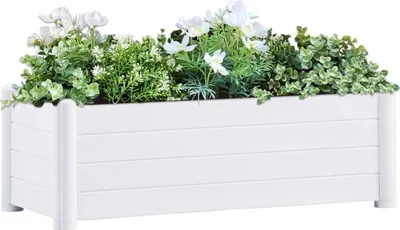 Produktbild von Garten-Hochbeet PP Weiß 100x43x35 cm , Gabionen Design 2024