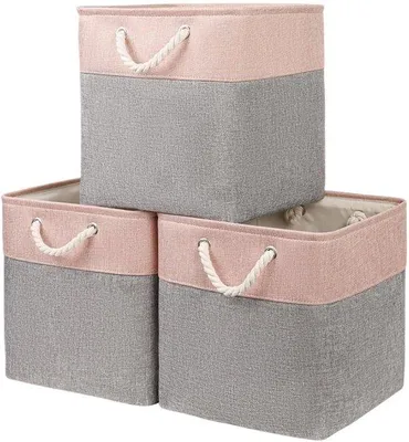 Produktbild von Ibenzoa® Aufbewahrungskorb aus Canvas 33 x 33 x 33 cm – stabiler, multifunktionaler Aufbewahrungskorb mit Metallstangen für Kleidung, Decken und Spielzeug