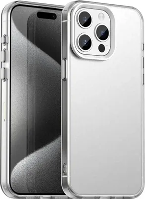 Image de Coque pour iPhone 15 Pro Max, coque fine semi-transparente matte antichoc Blanc
