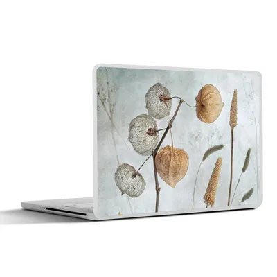 Produktbild von MuchoWow® Laptop Aufkleber Sticker Cover Stilleben - Natur - Herbst - Trockenblumen - Braun 25x18 cm - Laptop-Deko