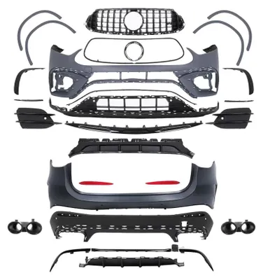 Produktbild von Bodykit für Mercedes GLC-Klasse X254 SUV 2022+ GLC43 Design Stoßstangen Endrohre.