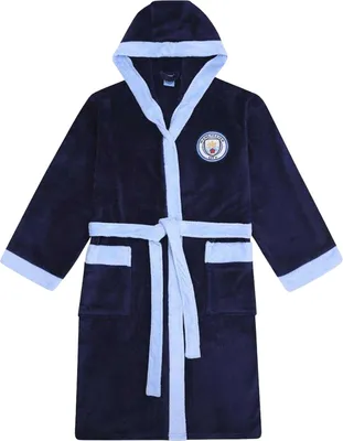 Obrázek produktu pro Manchester City FC - Pánský župan, kontrastní lemování, fleece GF1015 (S) (tmavě modrá)