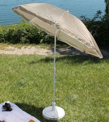 Produktbild von Sonnenschirm 051 taupe 1,75 m; Höhe 2,0 m Strandschirm