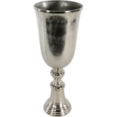 Produktbild von Deko Vase Trichtervase Brush Silber poliertes Aluminium vernickelt 20x52 cm