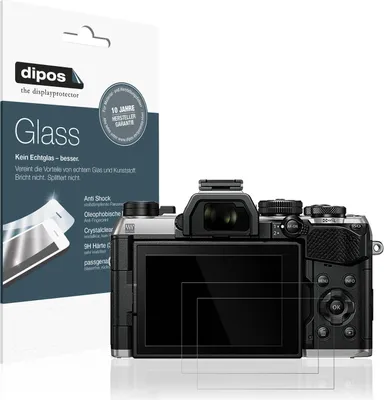 Produktbild von 2x Schutzfolie für Olympus OM System OM-5 Mark II - Anti-Shock 9H Folie dipos Glass Kunststoffglas