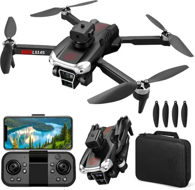 Image de Drone avec caméra pour enfants – Quadricoptère RC 1080P HD – Caméra orientable à 90° – Positionnement optique par flux d'air – Maintien de l'altitude et mode sans tête – Pirouette à 360° – 3 vitesses – Pliable – Drone pour débutants
