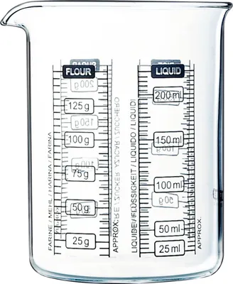 Zdjęcie produktu dla Dzbanek pomiarowy PYREX, pojemność: 0,25 litra, wysokość: 90 mm, ø: 70 mm