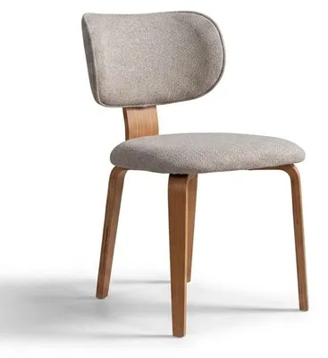 Immagine prodotto di Sedia da pranzo moderna, imbottita, color beige, in legno, ideale per la cucina
