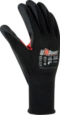Produktbild von U-Power Flynt Safety Arbeitshandschuhe Nylon Touchscreen Schwarz Rot 7/S