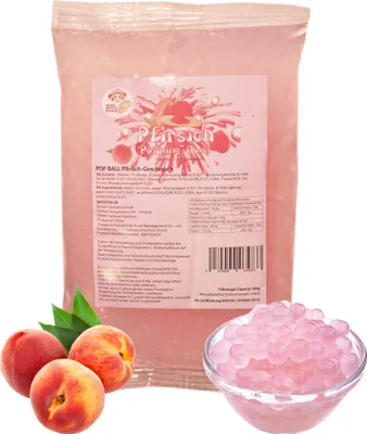Produktbild von BubbleTea Popping Boba - 600g Pfirsich - Aktion: 1 Gratis 600g Packung - Super Ideen zum selber machen und Partys
