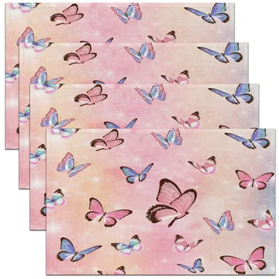Platzdeckchen-Set 4er-Pack 45x30cm Schmetterlinge Rosa