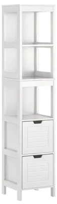 Produktbild von osoltus Badschrank Hochschrank Badregal Hampton 144 cm Holz Weiß