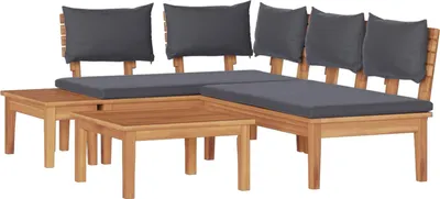 Produktbild von Gartensofa-set 4 pcs Braun und Grau