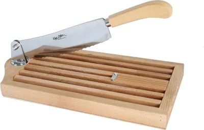 Produktbild von Brotschneidemaschine mit Krümelgitter aus geöltem Buchenholz