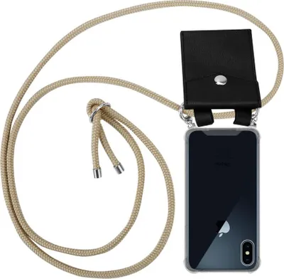Produktbild von Cadorabo Schutzhülle für Apple iPhone X / XS Hülle in Braun Handy Kette Kordel abnehmbares Etui