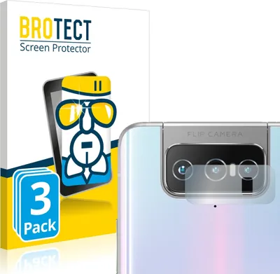 Produktbild von 3x BROTECT Schutzglas für ASUS Zenfone 7 Pro ZS671KS (NUR Kameraschutz) Schutzfolie Panzer Folie Glas Display Schutz klar