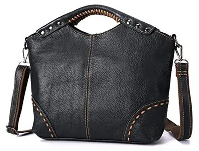 Zdjęcie produktu dla Torebka skórzana damska vintage crossbody listonoszka na ramię czarna