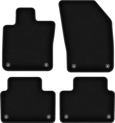 Image de Tapis de sol velours sur-mesure pour Volvo S60 III (2019-, berline) noir, jeu 4 pièces, fixations