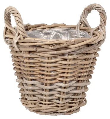 Produktbild von Pflanzkorb VERONA-9 Rund ca. D30cm mit Henkeln Naturrattan