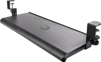 Produktbild von StarTech.com Under-Desk Keyboard Tray, Clamp-on Keyboard Holder, Supports up to 12kg (26.5lb), Sliding Keyboard and Mouse Drawer with C-Clamps, Height Adjustable Keyboard Tray - Black - Ergonomic Keyboard Tray (KEYBOARD-TRAY-CLAMP1) - Tastatur-Tablett - un