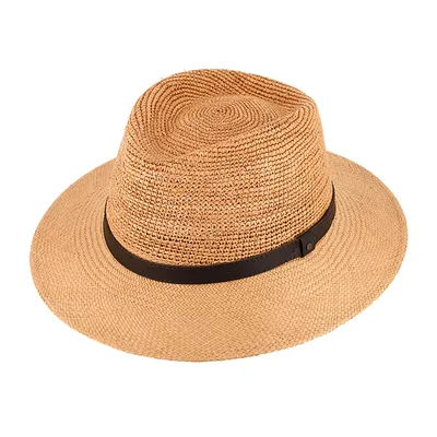 Produktbild von Fiebig Panamahut Traveller Crochet mit Kunstlederband Cognac Gr. 61