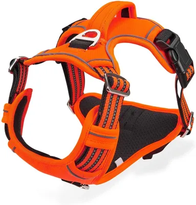 Image de Harnais pour chien de grande taille, harnais anti-traction Harnais respirant réfléchissant sans tirer Chiens Harnais de poitrine léger Large Medium Harnais pour chien Harnais de sécurité souple S