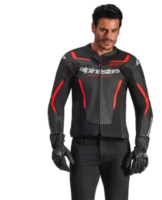 Immagine prodotto di Alpinestars GP Force V2 Air Motorrad Lederjacke, nero/neon-rot, 50