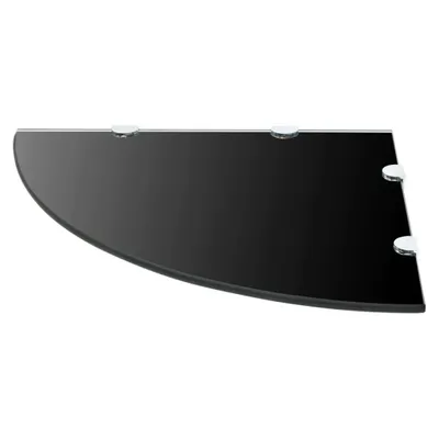Immagine prodotto di vidaXL Mensola ad angolo con staffe cromate in vetro nero 45x45 cm