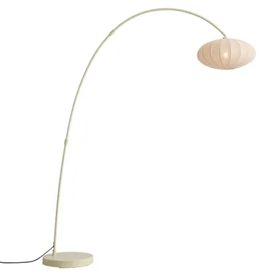 Zdjęcie produktu dla Lampa łukowa Japandi beżowa z abażurem - Bida