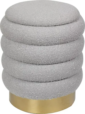 Produktbild von Sitzkissen mit Stauraum aus grauem Bouclé – ESDALO