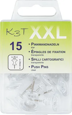 Produktbild von TSI Pinnwandnadeln XXL klar transparent 15er Dose