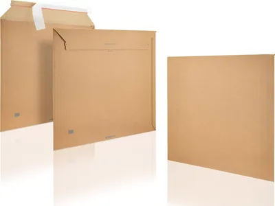 Produktbild von WPTrading - 25 Stück Wellpappe Kalenderverpackung DIN A2 665 x 490 mm (SW990) selbstklebend Braun - Versandtaschen für Kalender, Bilder & Poster