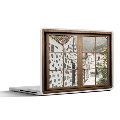 Produktbild von MuchoWow® Laptop Aufkleber Sticker Cover Durchschauen - Griechenland - Sommer 31x22.5 cm - Laptop-Deko