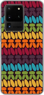 Produktbild von MuchoWow® Handyhülle Schutzhülle Hülle für Telefoonhoesje Samsung Galaxy S20 Ultra Häkelmuster - Retro - Regenbogen Silikon Softcase Handy Hülle - Karteninhaber