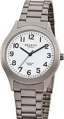 Produktbild von Regent Armbanduhr grau silber F-837 Herren Analog-Titanuhr URF837