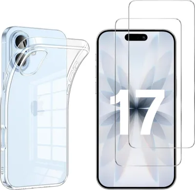 Produktbild von Hülle für iPhone 17 mit 2 Displayschutzfolien aus Hartglas Phonillico®