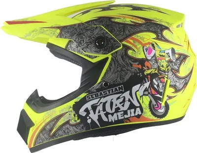 Produktbild von Crosshelm Helm Kinderhelm Motorradhelm Motocrosshelm Mejia gelb matt Größe XS
